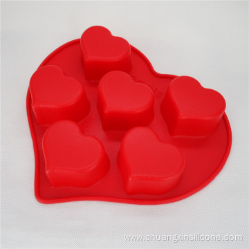 Silicone Bakeware Baking Pan Heart Shape 6-Cup